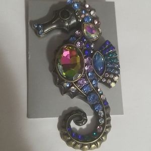 Beautiful big seahorse brooch